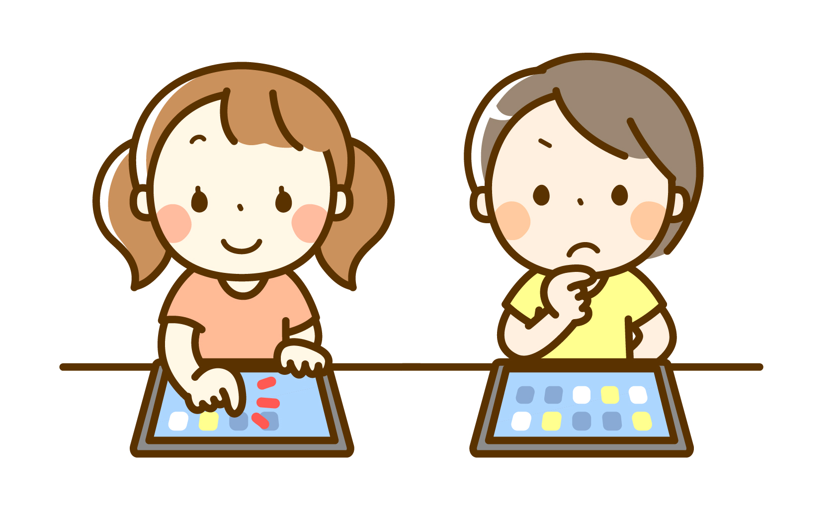 タブレット学習で日本語に触れる機会を作っています。